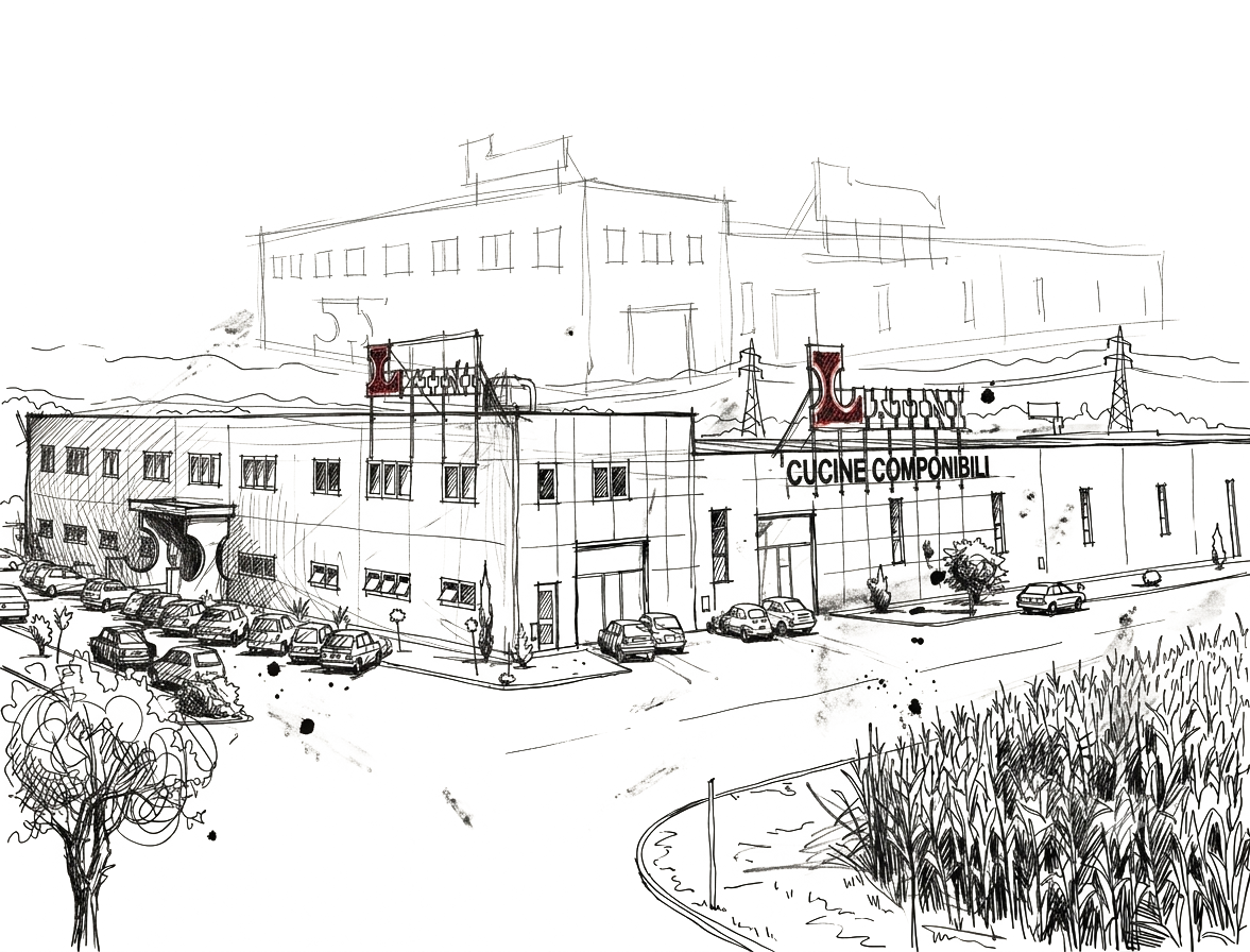 Schizzo dello stabilimento Latini